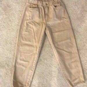 H&M ankle mom jeans- Beige size 6